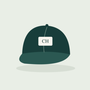 Original illustration of a fictional Cedar Harbor Cap demonstration product.