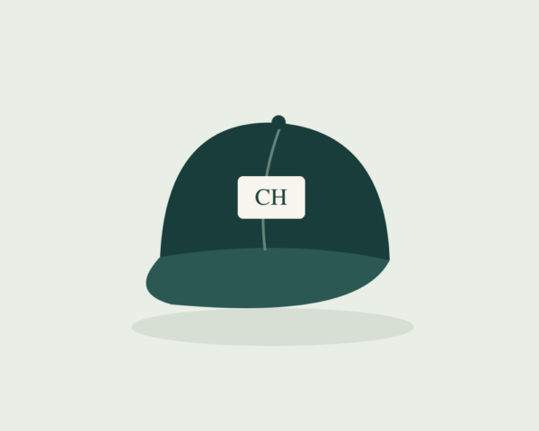 Original illustration of a fictional Cedar Harbor Cap demonstration product.