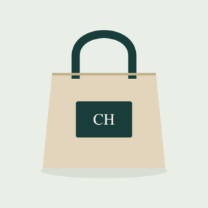 Original illustration of a fictional Cedar Harbor Tote demonstration product.
